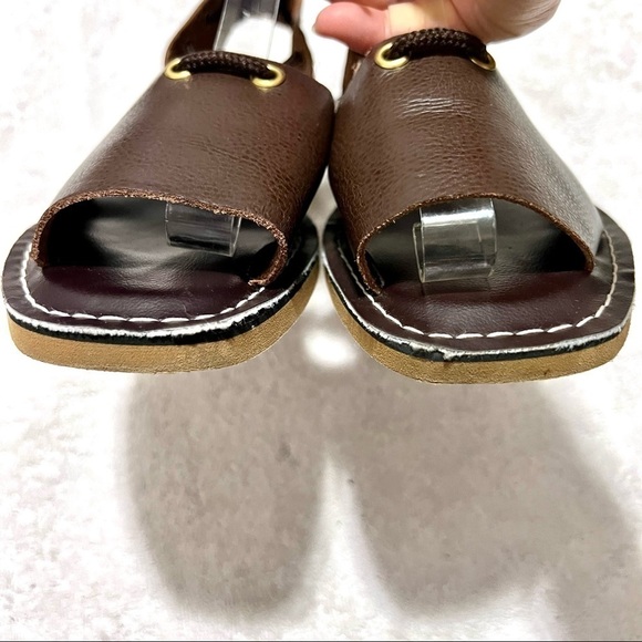 KINO Alpagata brown leather gladiator ankle straps womens sandals size 7 - Picture 6 of 9